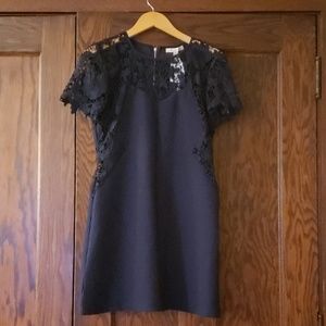 Blue lace detail dress